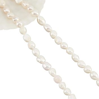 Nbeads Natural Baroque Pearl Keshi Pearl Beads Strands, Cultured Freshwater Pearl, Nuggets, Seashell Color, 7~8mm, Hole: 0.8mm, about 46~48pcs/strand, 13.77 inch~14.17 inch, 2strands/box