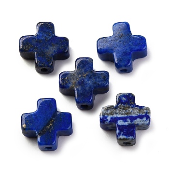 Natural Lapis Lazuli Beads, Cross, 10x10x4mm, Hole: 1.2mm