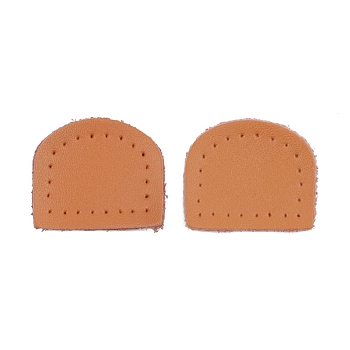 Arch Leather Label Tags, for DIY Jeans, Bags, Shoes, Hat Accessories, Sandy Brown, 30x35x2mm
