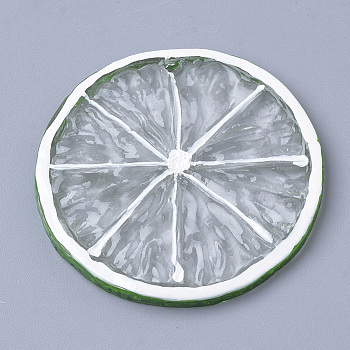 Resin Pendants, Lemon, Clear, 46.5~48.5x3.5~5mm, Hole: 1.5mm