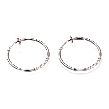 304 Stainless Steel Retractable Earrings, Clip-on Earrings For Non-pierced Ears, Stainless Steel Color, 50x2mm