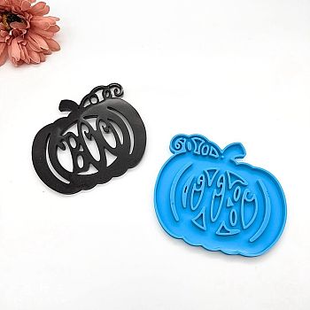 Pumpkin DIY Pendant Silicone Molds, Resin Casting Molds, For UV Resin, Epoxy Resin Jewelry Making, Deep Sky Blue, 98x113x7mm, Hole: 2mm