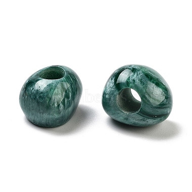 Teal Triangle Resin European Beads