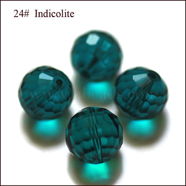 6mm Teal Round Glass Beads