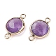 Natural Amethyst Connector Charms(G-C102-09F-G)-2