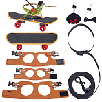 4 Styles Pet Supplies, including Imitation Leather Vest and Leash, Polyester Pet Collar and ABS Scooter Toy, Coconut Brown, 4 styles/set(AJEW-OC0013-41A)