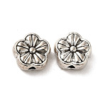 Tibetan Style Alloy Beads, Cadmium Free & Lead Free, Flower Shape, Antique Silver, 9x9x4mm, Hole: 1.5mm, about 833Pcs/1000G(PALLOY-M217-13AS)