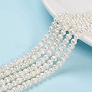 Grade A Natural Cultured Freshwater Pearl Beads Strands, Polished, Potato, Natural Color, White, 4~5mm, Hole: 0.8mm, about 95pcs/strand, 17.01 inch(43.2cm)(SPPA001Y-1A)