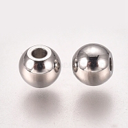 201 Stainless Steel Spacer Beads, Flat Round, Stainless Steel Color, 4x3.5mm, Hole: 1.2mm(STAS-I137-01J-P)