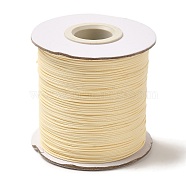 Waxed Polyester Cord, Bead Cord, Beige, 0.5mm, about 169.51~174.98 Yards(155~160m)/Roll(YC-0.5mm-112)