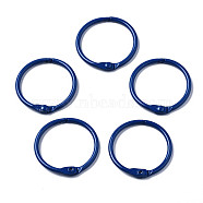 Spray Painted Iron Split Key Rings, Ring, Blue, 30x4mm(IFIN-T017-01B)