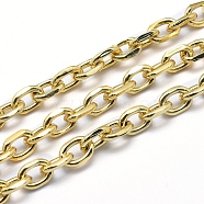 Eco-Friendly Brass Cable Chains, Diamond Cut Chains, Unwelded, Faceted, Oval, Lead Free & Cadmium Free & Nickel Free, Real 18K Gold Plated, 8.5x6x2mm(KK-P155-53G-NR)