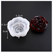 Silicone Molds, Resin Casting Molds, For UV Resin, Epoxy Resin Jewelry Making, Flower, White, 63x65x30mm(DIY-I011-23)