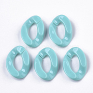 Opaque Acrylic Linking Rings, Quick Link Connectors, for Curb Chains Making, Twist, Dark Turquoise, 30x21x6mm, Inner Diameter: 16x8mm(OACR-S036-001B-G01)