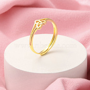 Brass Adjustable Rings for Women, Celtic Knot, Golden, 6.5mm, Inner Diameter: 19.5mm(RJEW-R005-05G)