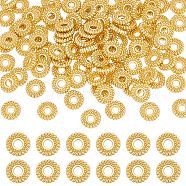 100Pcs Rack Plating Alloy Spacer Beads, Lead Free & Cadmium Free, Long-Lasting Plated, Flat Round, Real 18K Gold Plated, 7.5x2mm, Hole: 2mm(KK-BC0013-64)