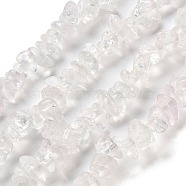 Transparent Crackle Glass Beads Strands, Chips, Clear, 3~7x8.5~12.5mm, Hole: 1.4mm, about 360pcs/strand, 324.80''(825cm)(GLAA-U004-01J)