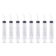 BENECREAT 12ml Plastic Injection Syringe, Clear, 13.4x2.6x2.1cm, about 20pcs/bag(TOOL-BC0008-34)