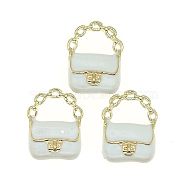 Bag Shape Alloy Miniature Ornaments, Micro Landscape Home Dollhouse Accessories, Pretending Prop Decorations, White, 18x13mm(PW-WG34527-01)