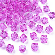 Transparent Acrylic Beads, Faceted, Square, Orchid, 8.5x9.5x9.5mm, Hole: 2.5mm, about 1070pcs/500g(MACR-S373-51B-B06)