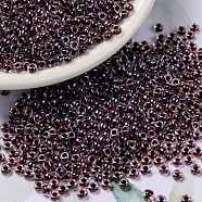 MIYUKI Round Rocailles Beads, Japanese Seed Beads, 8/0, (RR3208) Magic Purple Cranberry Lined Crystal, 3mm, Hole: 1mm, about 2111~2277pcs/50g(SEED-X0055-RR3208)