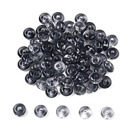 Electroplate Transparent Colours Rainbow Glass Seed Beads, Donut, Gray, 6.5x3mm, Hole: 1.2mm, about 2500pcs/pound(SEED-T007-03G)