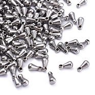 304 Stainless Steel Chain Findings teardrop, Shaped Charms, Chain Extender Drop, Stainless Steel Color, 6x3mm, Hole: 0.5mm(STAS-Q177-01)