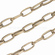Iron Cable Chains, Unwelded, Nickel Free, Flat Oval, Antique Bronze, 10x4.8x1.5mm(X-CH-Y1814-AB-NF)