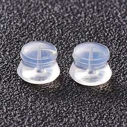 Silicone Ear Nuts, Earring Backs, for Stud Earring Making, Clear, 5.5x4.5mm, Hole: 1mm(SIL-K001-01A)