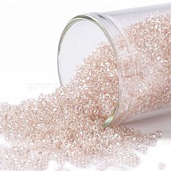 TOHO Round Seed Beads, Japanese Seed Beads, (106) Transparent Luster Rosaline, 15/0, 1.5mm, Hole: 0.7mm, about 3000pcs/10g(X-SEED-TR15-0106)