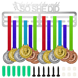 201 Stainless Steel Medal Holder, Medals Display Hanger Rack, Stainless Steel Color, 300x100x1.4mm(AJEW-WH0479-05B)