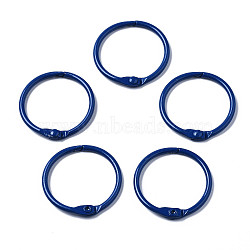 Spray Painted Iron Split Key Rings, Ring, Blue, 30x4mm(IFIN-T017-01B)