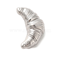 Alloy Croissant Brooch Pin, Alloy Badge for Backpack Clothing, Platinum, 24.5x13x8mm, Pin: 0.7mm(JEWB-F019-01P)