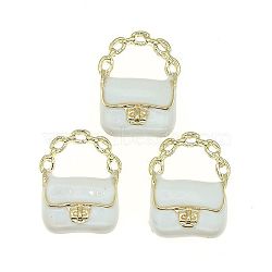 Bag Shape Alloy Miniature Ornaments, Micro Landscape Home Dollhouse Accessories, Pretending Prop Decorations, White, 18x13mm(PW-WG34527-01)