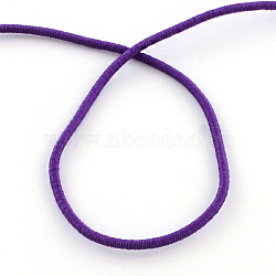 Elastic Cord, with Fibre Outside and Rubber Inside, Mauve, 2mm, about 109.36 yards(100m)/bundle(EC-R004-2.0mm-15)