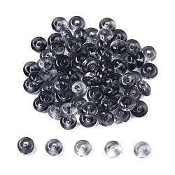 Electroplate Transparent Colours Rainbow Glass Seed Beads, Donut, Gray, 6~6.5x3~3.5mm, Hole: 1.2mm, about 2500pcs/pound(SEED-T007-03G)