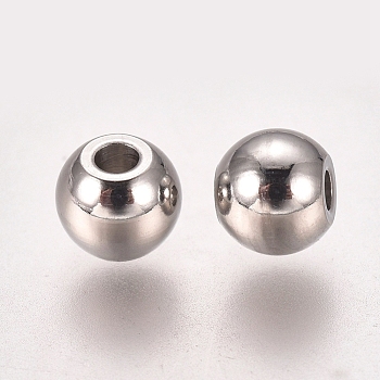 201 Stainless Steel Spacer Beads, Flat Round, Stainless Steel Color, 4x3.5mm, Hole: 1.2mm
