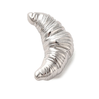 Alloy Croissant Brooch Pin, Alloy Badge for Backpack Clothing, Platinum, 24.5x13x8mm, Pin: 0.7mm