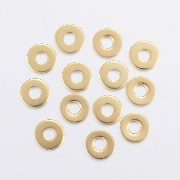 304 Stainless Steel Spacer Beads, Donut, Golden, 8.5x1mm, Hole: 3.5mm