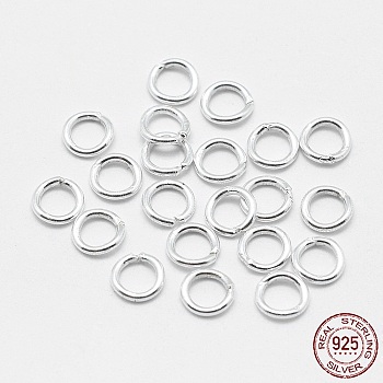 925 Sterling Silver Round Rings, Soldered Jump Rings, Closed Jump Rings, Silver, 21 Gauge, 4x0.7mm, Inner Diameter: 2.5mm, about 220pcs/10g