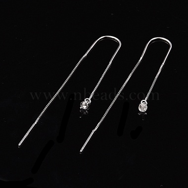 Rhodium Plated 925 Sterling Silver Threader Earrings(STER-N0001-027)-3