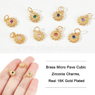 16Pcs 8 Colors Brass Micro Pave Cubic Zirconia Charms(KK-NB0001-39)-3