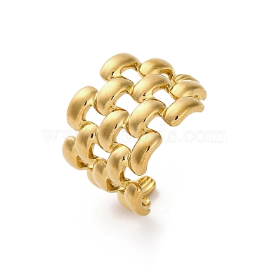 304 Stainless Steel Web Open Cuff Rings(RJEW-K258-06G)-2