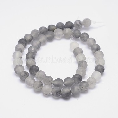 Frosted Natural Cloudy Quartz Round Beads Strands(X-G-F255-02-6mm)-2