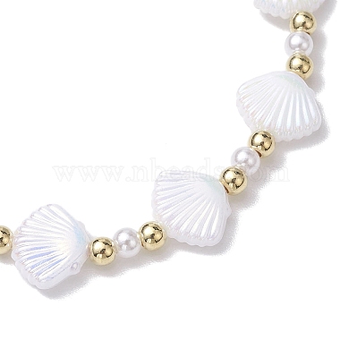 4Pcs 4 Colors Shell Shape Plastic Stretch Bracelets(BJEW-JB10342)-5