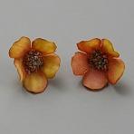 Cloth Imitation Daisy Blossom, Artificial Flower Heads, Festival & Party Supplies, Orange, 23~25x10~15mm, Hole: 2mm(AJEW-WH0083-24C)