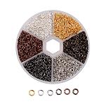 1 Box Brass Open Jump Rings, Round, Mixed Color, 20 Gauge, 4x0.8mm, Inner Diameter: 2.4mm, about 140g/box(KK-X0060-4mm)