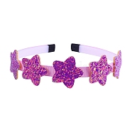 Star Candy Color Sequin Cloth Hair Bands, Hair Accessories for Girl, Purple, 140mm(PW-WG0EBFC-16)