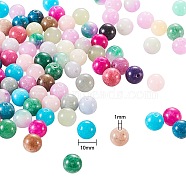 90Pcs 15 Style Dyed Natural White Jade Round Beads, Mixed Color, 10mm, Hole: 1mm(G-SZ0001-06)
