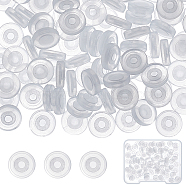 100Pcs Comfort TPE Plastic Pads for Clip on Earrings, Anti-Pain, Clip on Earring Cushion, WhiteSmoke, 7x7x2mm, Hole: 2mm(FIND-SC0003-17)